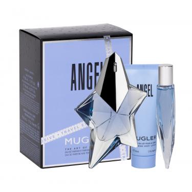 Thierry Mugler Angel  Edp 50 Ml + Edp 10 Ml + Body Lotion 50Ml  Refillable  Per Donna (Eau De Parfum)