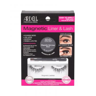Ardell Magnetic Liner & Lash Magnetic Lashes Wispies 1 Pair + Magnetic Gel Line 2 G Black + Liner Brush 1 Pc 1Pc Black  Wispies Per Donna (Ciglia Finte)