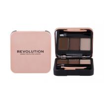 Makeup Revolution London Brow Sculpt Kit   2,2G Medium Brown   Per Donna (Set E Palette Per Sopracciglia)