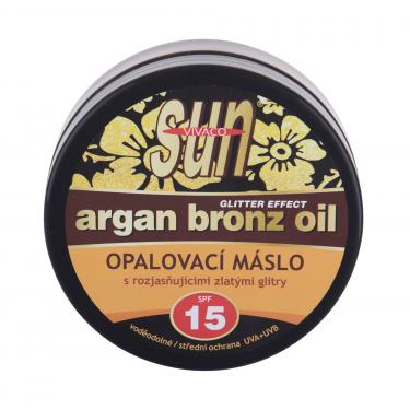 Vivaco Sun Argan Bronz Oil  200Ml   Glitter Effect Spf15 Unisex (Lozione Solare Per Il Corpo)