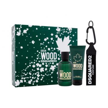 Dsquared2 Green Wood  Edt 100 Ml + Shower Gel 100 Ml + Key Ring 100Ml    Per Uomo (Eau De Toilette)