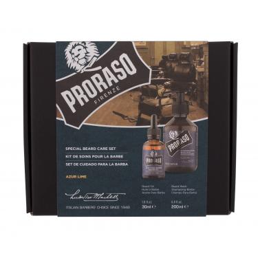 Proraso Azur Lime Special Beard Care Set Beard Shampoo Azur Lime 200 Ml + Beard Oil Azur Lime 30 Ml 200Ml    Per Uomo (Shampoo)