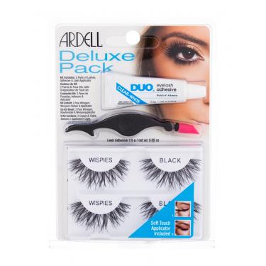 Ardell Wispies Deluxe Pack False Lashes Wispies 2 Pairs + Eyelash Glue Duo 2,5 G + Applicator 1 Pc 2Pc Black   Per Donna (Ciglia Finte)