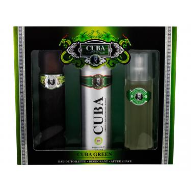 Cuba Green  Edt 100Ml + 200Ml Deodorant + 100Ml Aftershave Water 100Ml    Per Uomo (Eau De Toilette)