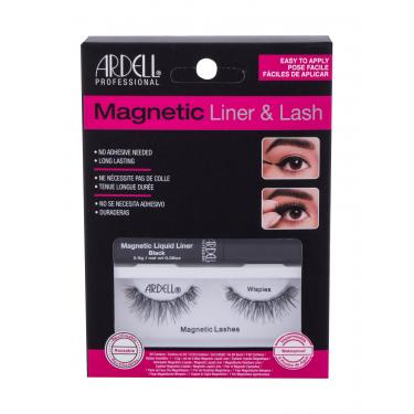 Ardell Magnetic Liner & Lash Magnetic Lashes Wispies 1 Pair + Magnetic Liquid Liner 2,5 G Black 1Pc Black  Wispies Per Donna (Ciglia Finte)