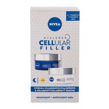 Nivea Hyaluron Cellular Filler Spf15 Daily Facial Cream Spf15 50 Ml + Night Facial Cream 50 Ml 50Ml    Per Donna (Crema Da Giorno)