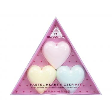 I Heart Revolution Heart Pastel Bath Fizzer Kit Heart Bath Fizzer 40 G + Heart Bath Fizzer 40 G Passion Fruit + Heart Bath Fizzer 40 G Lemon 40G Strawberry   Per Donna (Sali Da Bagno)