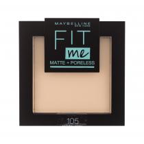 Maybelline Fit Me! Matte + Poreless  9G 105 Natural Ivory   Per Donna (Polvere)