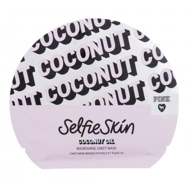 Pink Selfie Skin Coconut Oil Sheet Mask  1Pc    Per Donna (Mascherina)