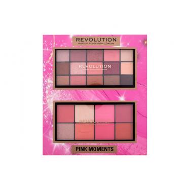 Makeup Revolution London Pink Moments Face & Eye Gift Set 16G Blush Palette 16 G Lover + Reloaded Eyeshadows Palette 16,5 G Romance Per Donna  Eye Shadow(Blush)  