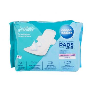 Canpol Babies Breathable & Discreet Day Postpartum Pads With Wings 10Pc  Per Donna  (Postpartum Pads)  