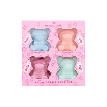 I Heart Revolution Teddy Bear Fizzer Set Bath Bomb Beau 50 G + Bath Bomb Kiki 50 G Necratine Blossom + Bath Bomb Bella 50 G Rose + Bath Bomb Jojo 50 G Citrus 4X50G Dreamy Ocean   Per Donna (Sali Da Bagno)